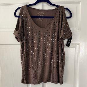 NWT INC studded cold shoulder top
